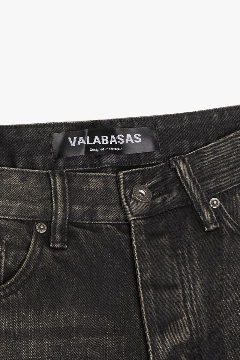 VALABASAS "CUTLASS" BLACK WASH DENIM SHORTS