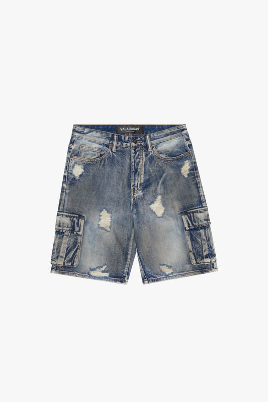 VALABASAS "CUTLASS" DARK BLUE DENIM SHORTS