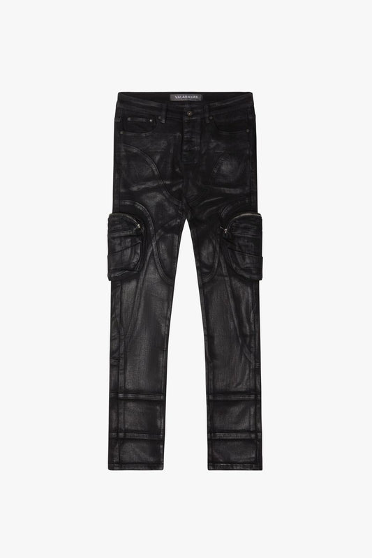 VALABASAS "KNEEBOARD" BLACK SKINNY JEAN