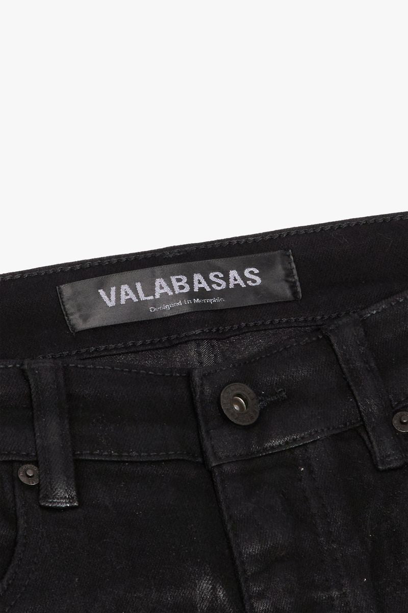 VALABASAS "KNEEBOARD" BLACK SKINNY JEAN