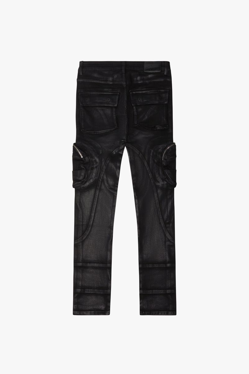 VALABASAS "KNEEBOARD" BLACK SKINNY JEAN