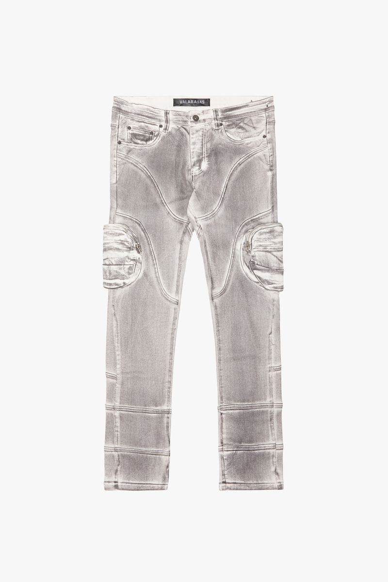 VALABASAS "KNEEBOARD" STONE WASH SKINNY JEAN