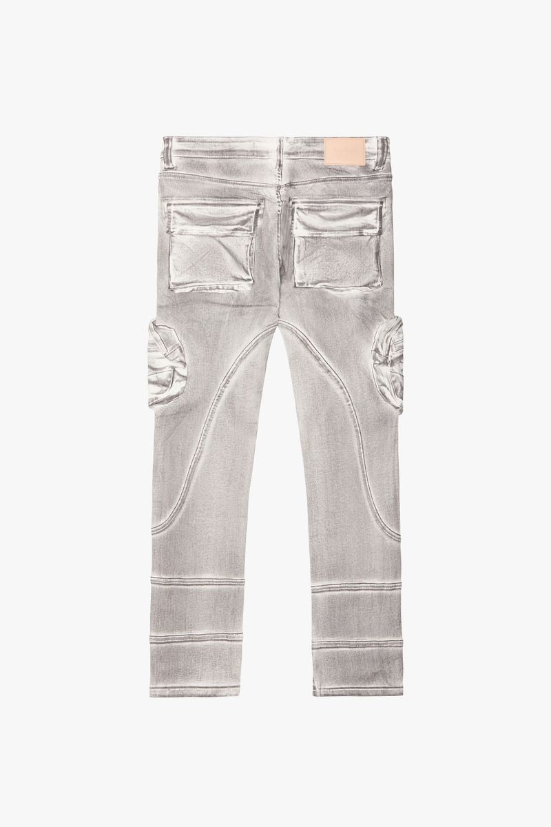 VALABASAS "KNEEBOARD" STONE WASH SKINNY JEAN