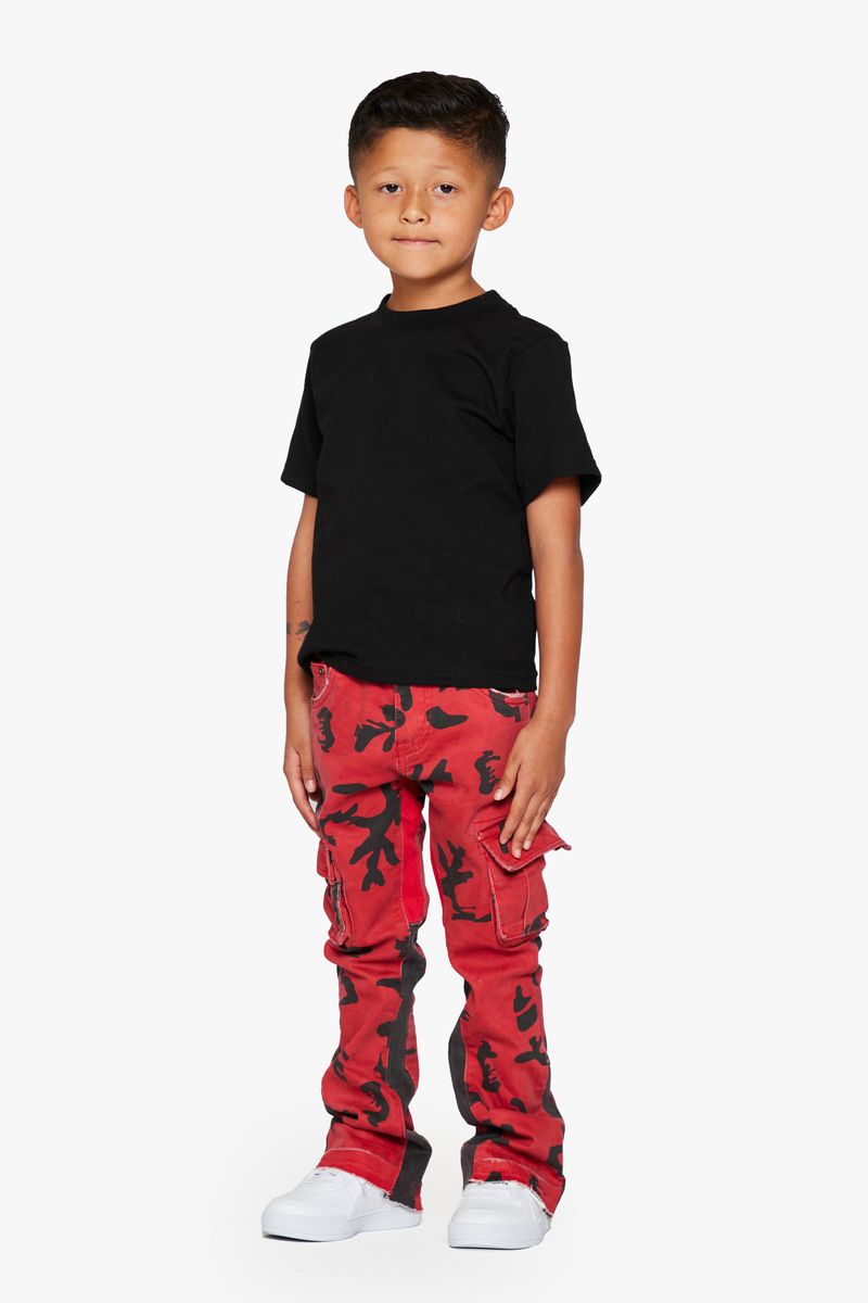 VPLAY "COMMANDER" RED BLACK CAMO KIDS STACKED FLARE