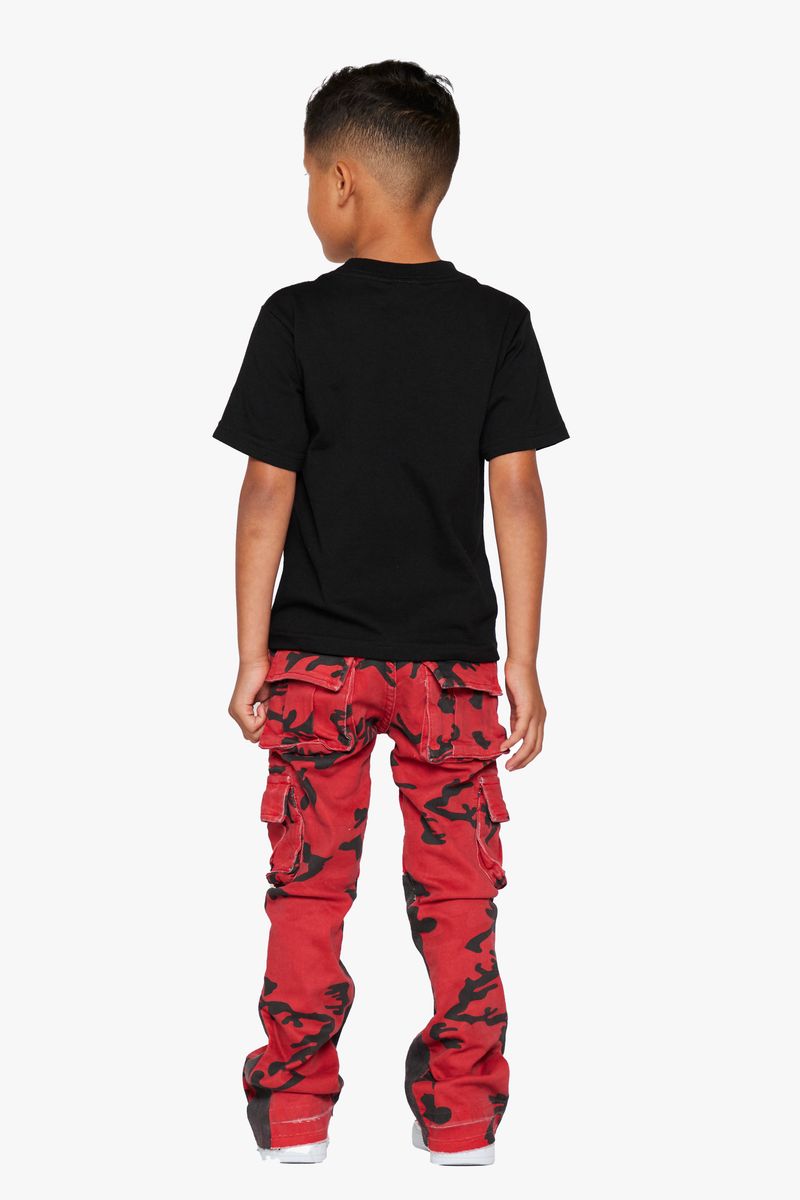 VPLAY "COMMANDER" RED BLACK CAMO KIDS STACKED FLARE