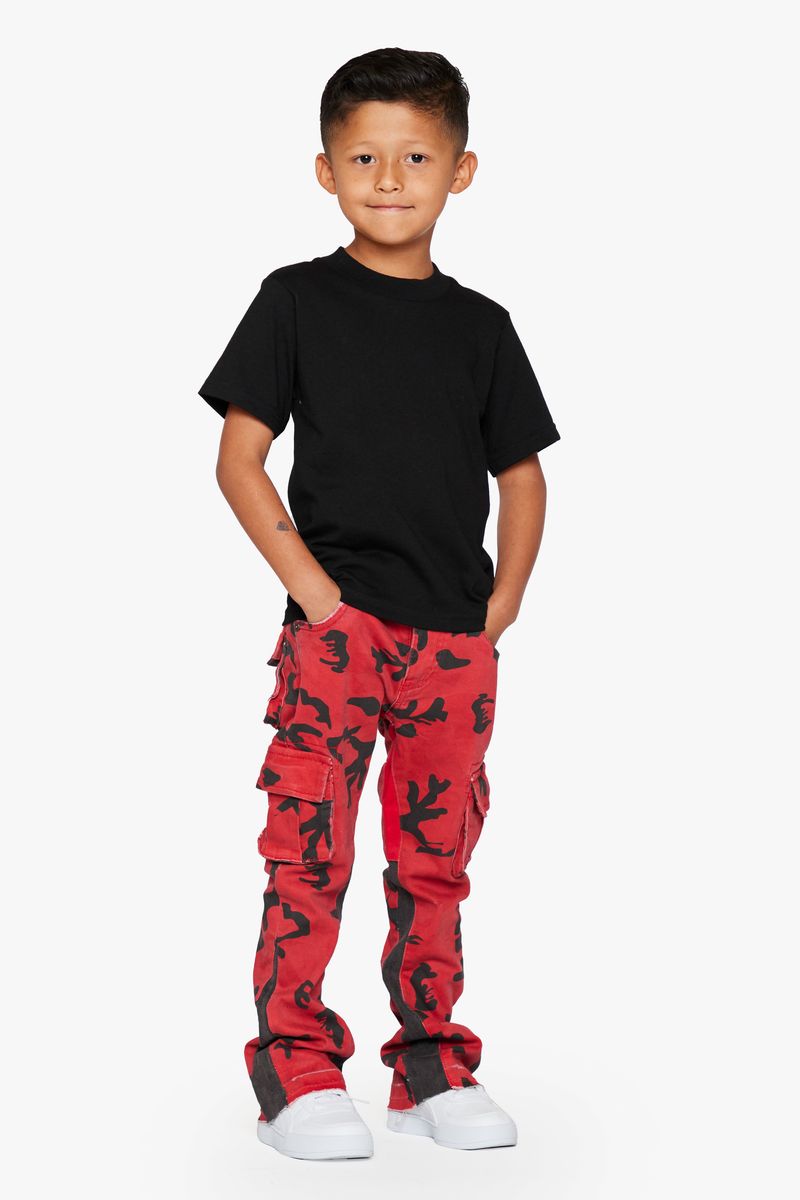 VPLAY "COMMANDER" RED BLACK CAMO KIDS STACKED FLARE