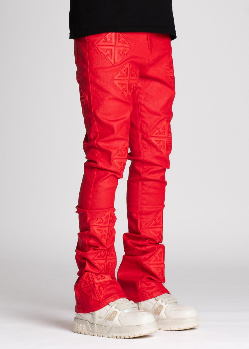 GUAPI CRIMSON RED ICON STACKED DENIM