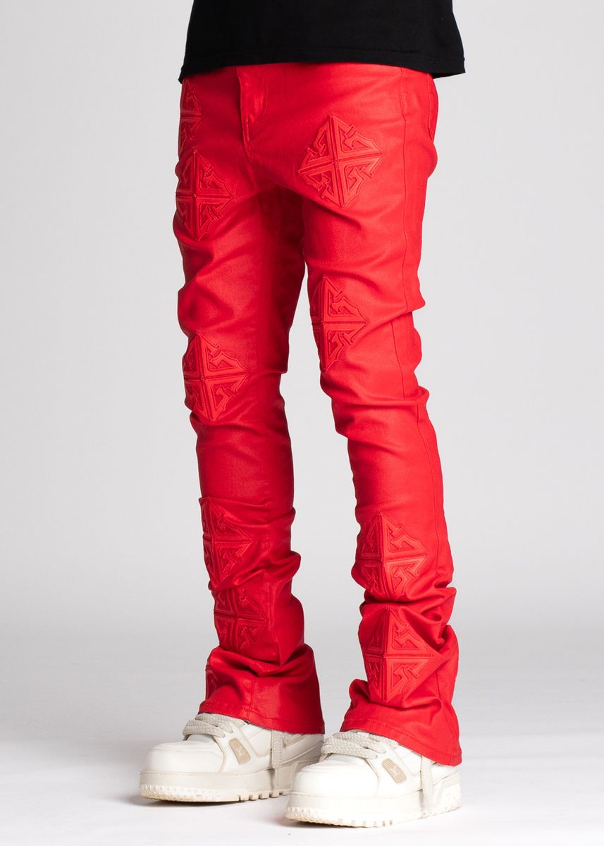 GUAPI CRIMSON RED ICON STACKED DENIM