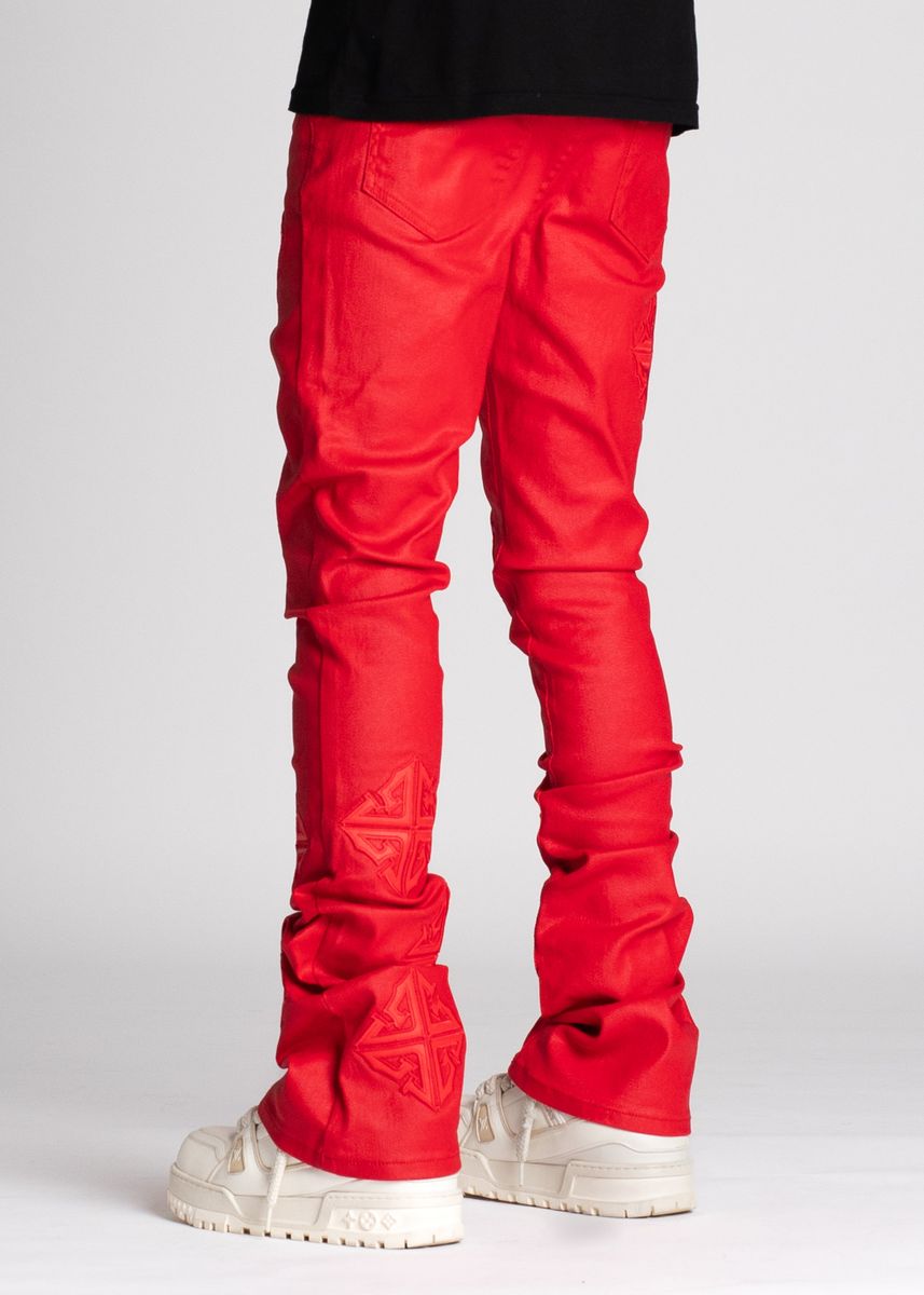 GUAPI CRIMSON RED ICON STACKED DENIM