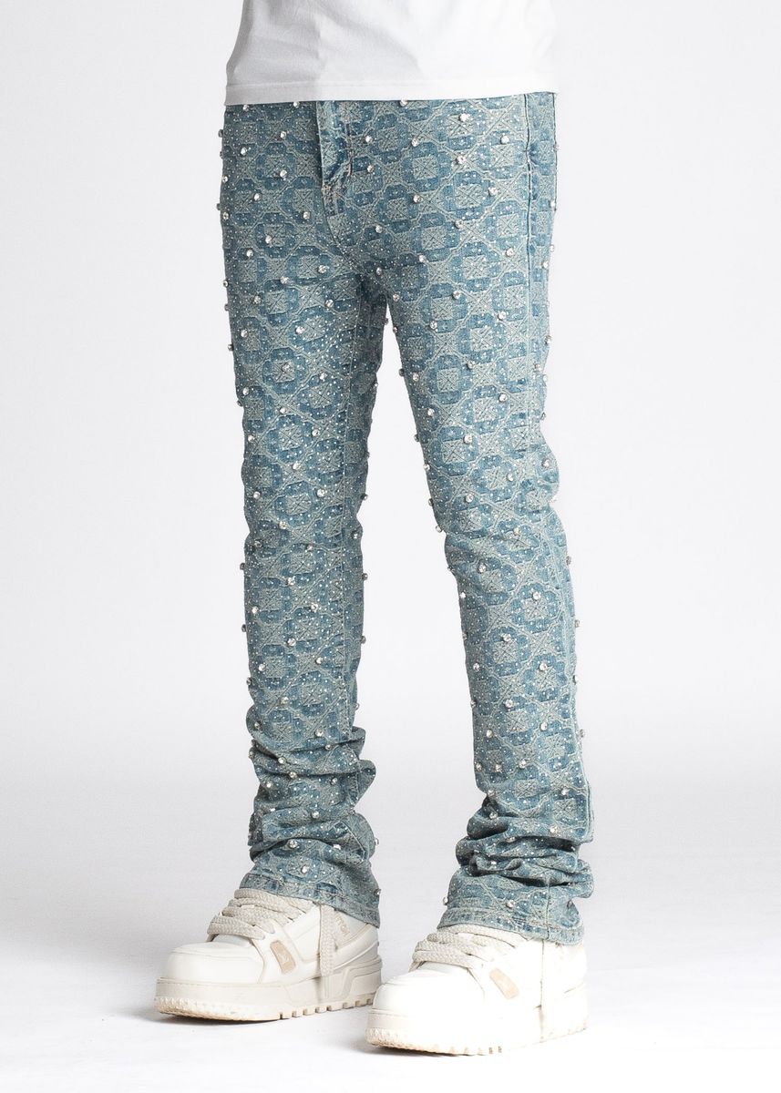 GUAPI MONOGRAM EMBELLISHED DENIM