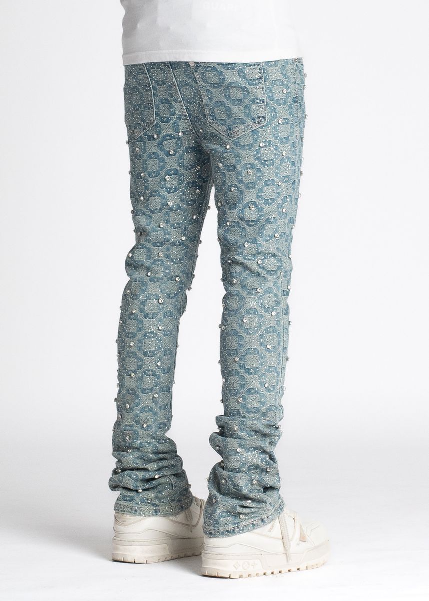 GUAPI MONOGRAM EMBELLISHED DENIM