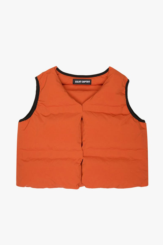 "TROPHIES" ORANGE PUFFER VEST