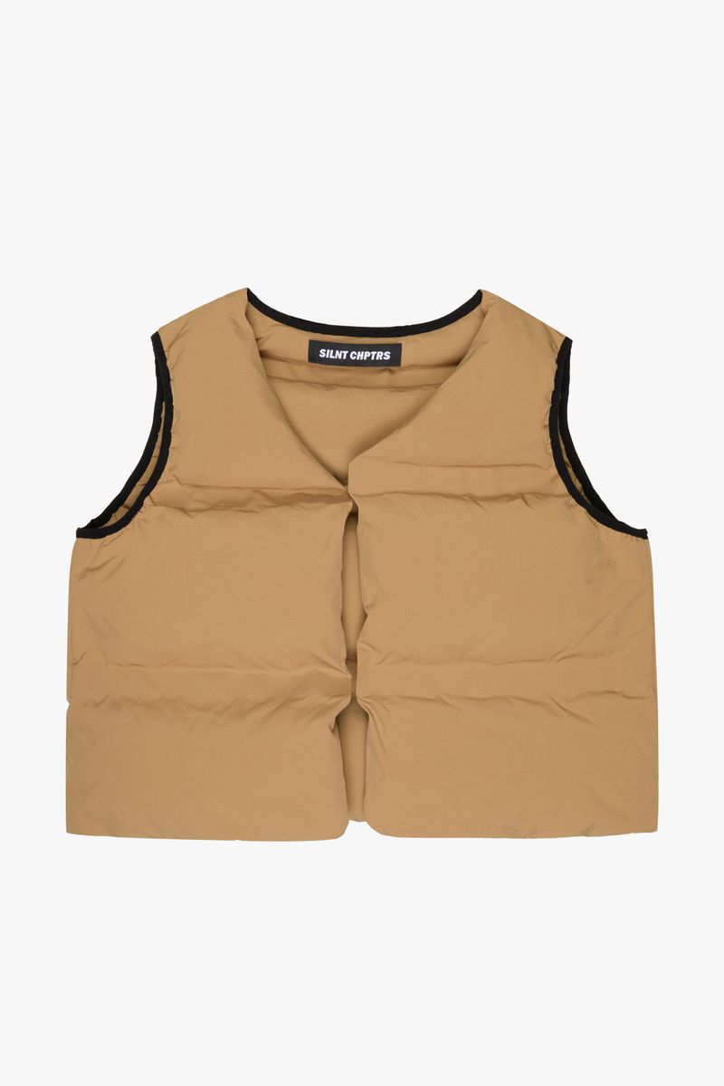 "TROPHIES" KHAKI PUFFER VEST