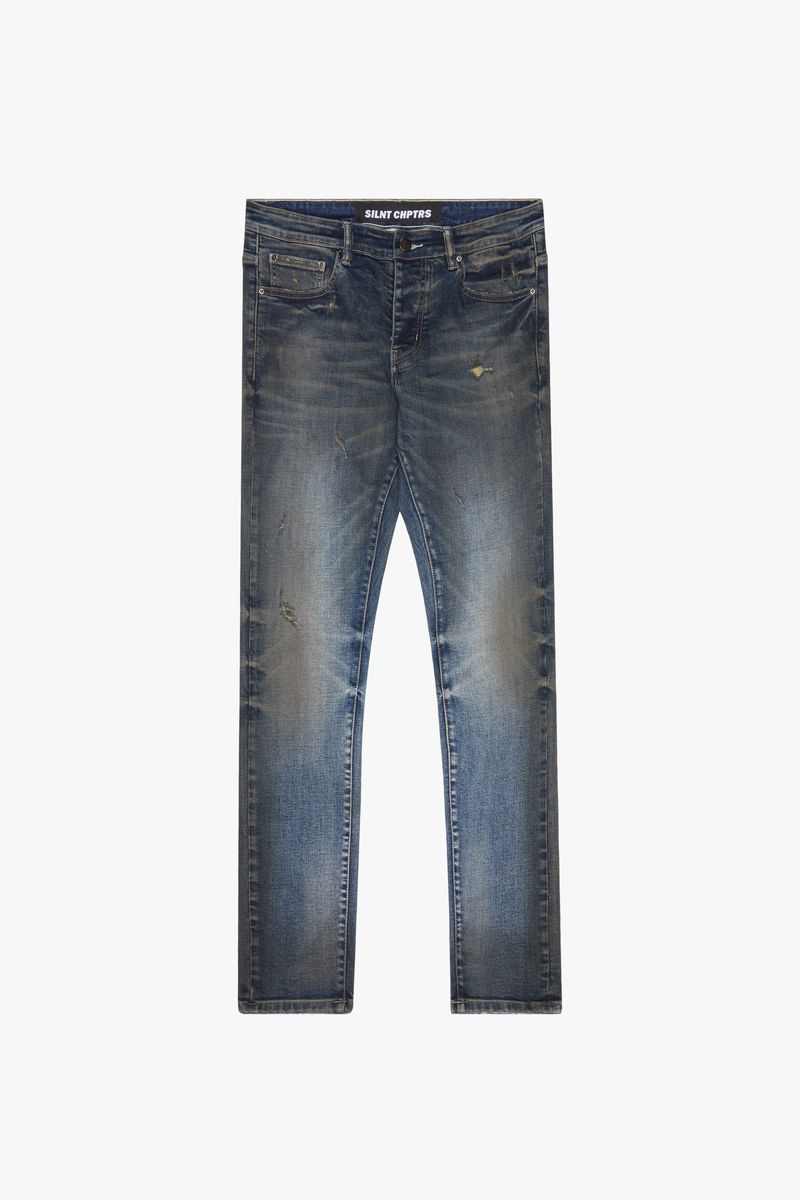 "EXPANSION" BLUE 4 WAY STRETCH SKINNY DENIM