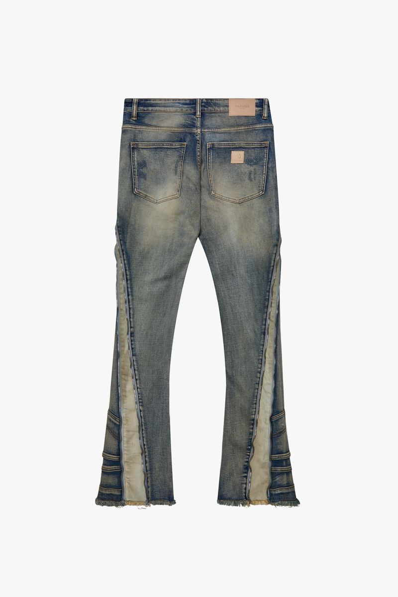 VALABASAS "ADAPT" VINTAGE V LT.BLUE STACKED FLARE JEAN