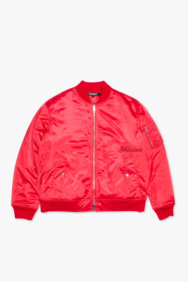 VALABASAS "FIRST CLASS" RED BOMBER JACKET