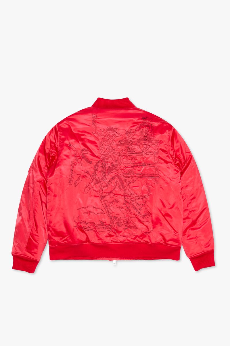 VALABASAS "FIRST CLASS" RED BOMBER JACKET