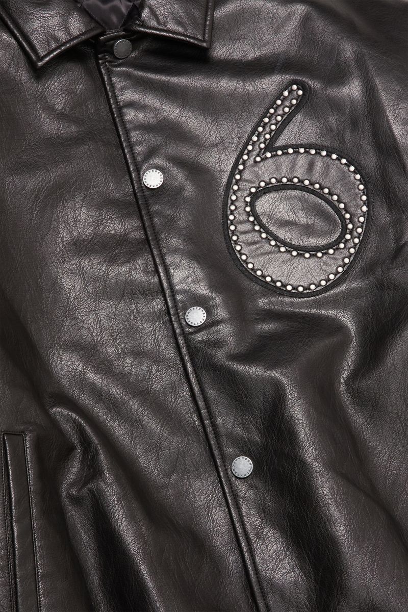 6TH "STAR STUDDED" BLACK LEATHER JACKET