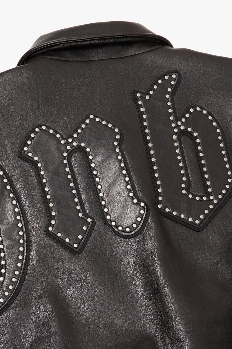 6TH "STAR STUDDED" BLACK LEATHER JACKET