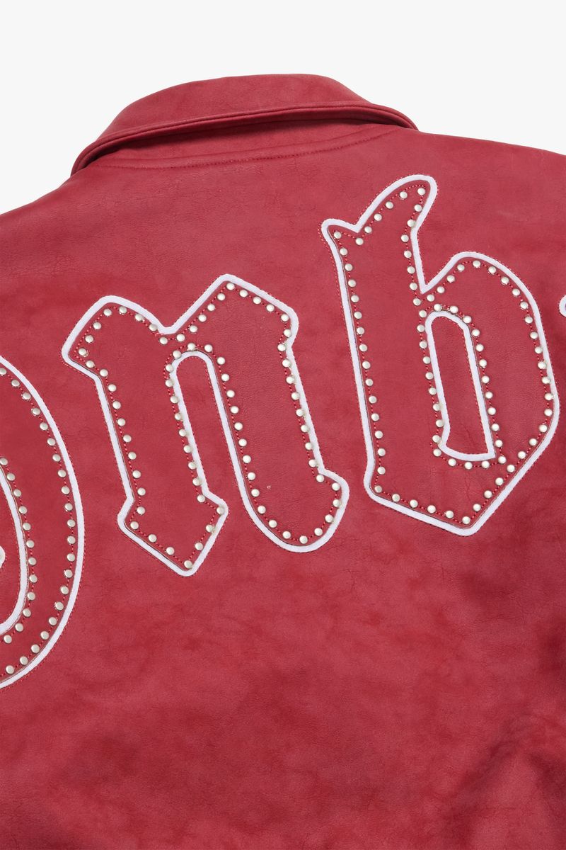 6TH "STAR STUDDED" RED LEATHER JACKET