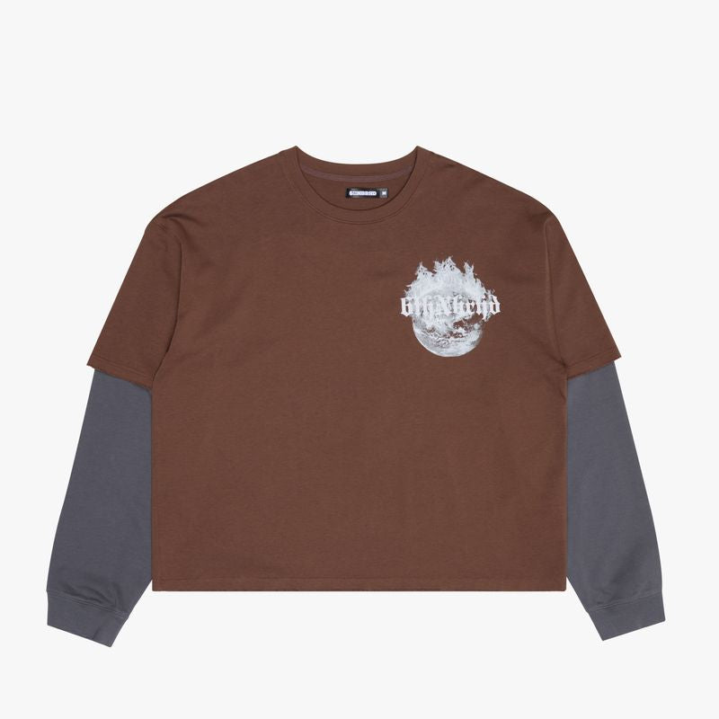 6TH  "ONE WORLD" VTG MOCHA LAYERED TEE