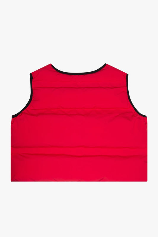 "TROPHIES" RED PUFFER VEST