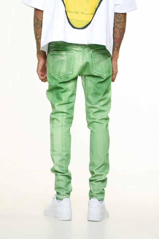 "WASHED AWAY" SKINNY DENIM (GREEN)