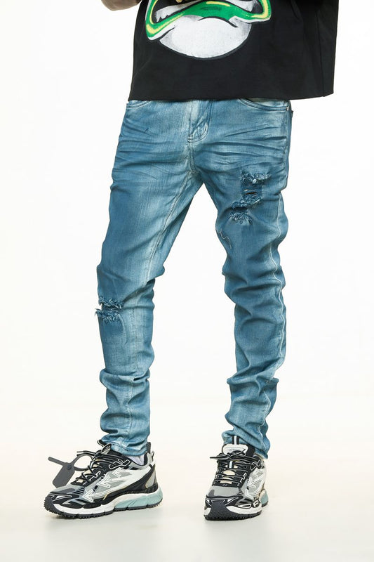 "WASHED AWAY" SKINNY DENIM