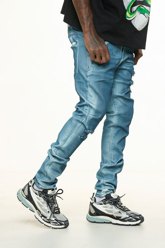 "WASHED AWAY" SKINNY DENIM