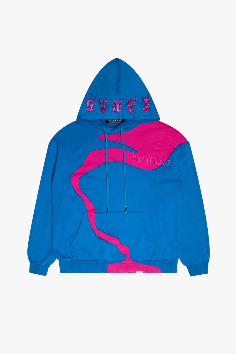 VALABASAS "RIVULET" BLUE/PINK HOODIE