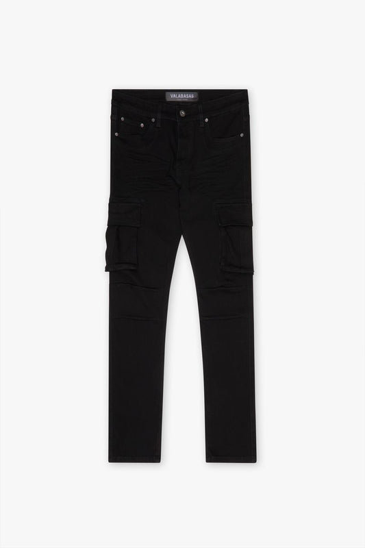 VALABASAS "BROKEN" BLACK 4 WAY STRETCH CARGO