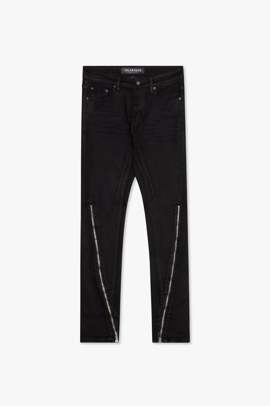 VALABASAS "RUNNER" JET BLACK SKINNY DENIM