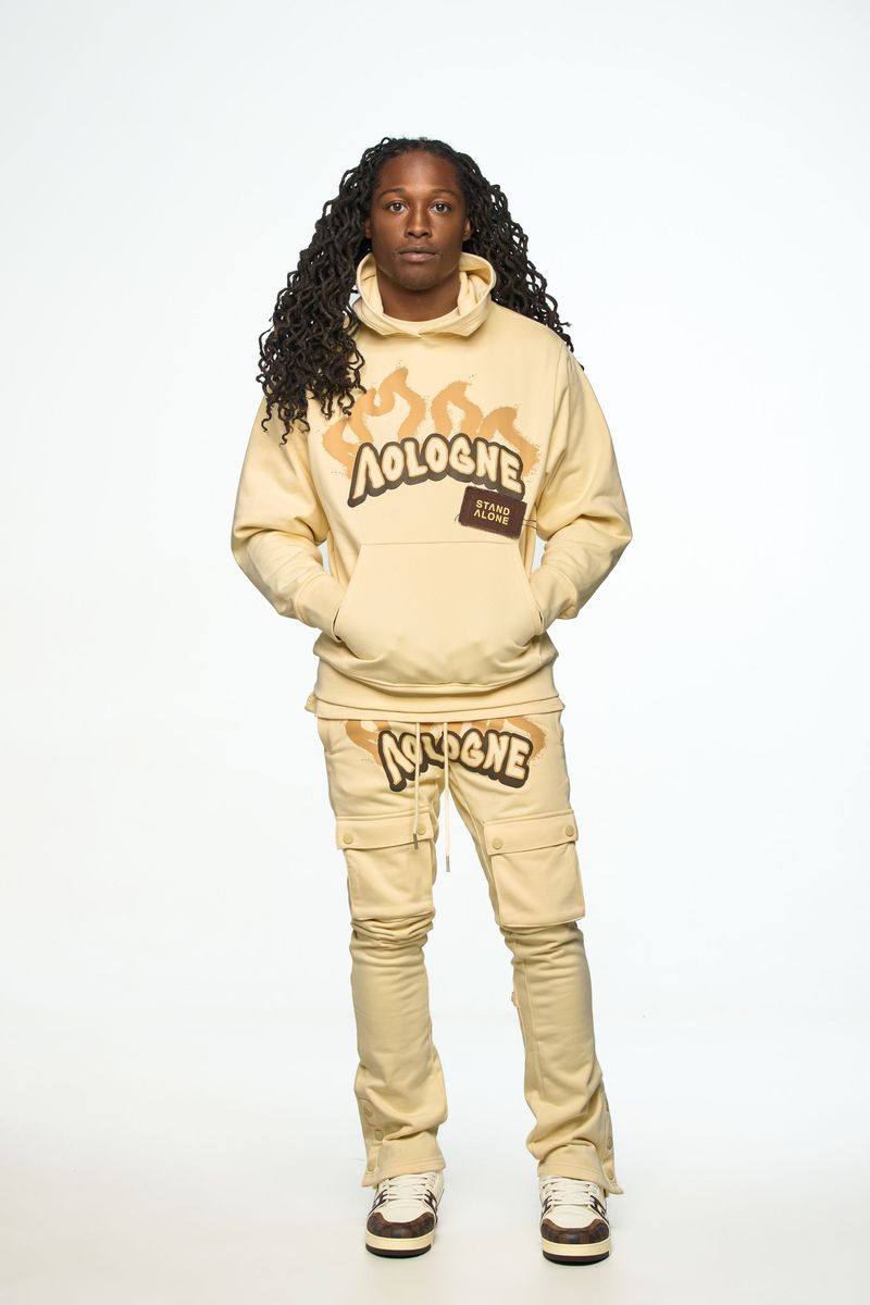 "LEAVE ME AOLOGNE" CREAM HOODIE