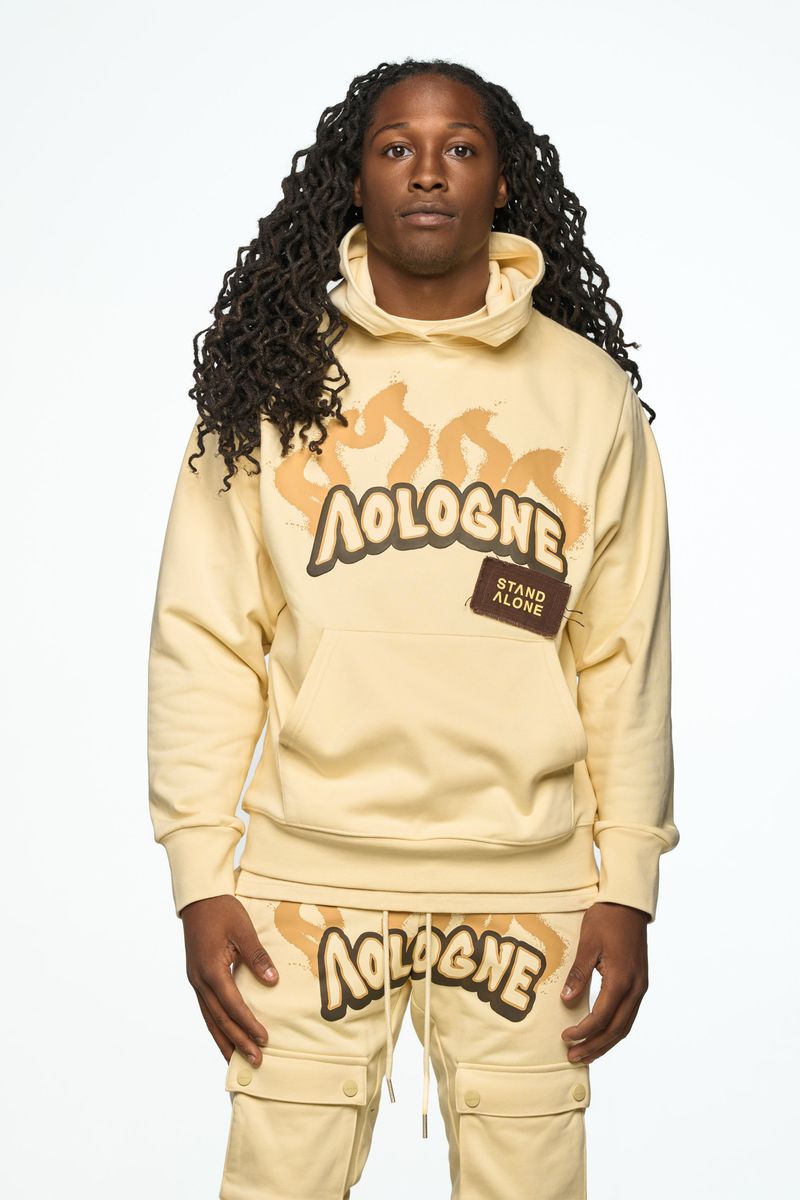 "LEAVE ME AOLOGNE" CREAM HOODIE