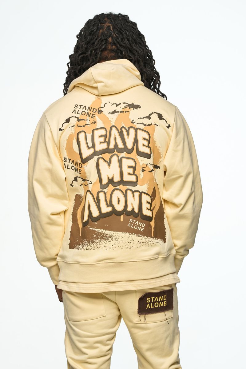 "LEAVE ME AOLOGNE" CREAM HOODIE