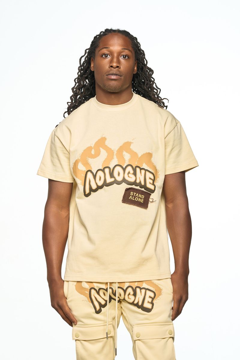 "LEAVE ME AOLOGNE" CREAM SS TEE