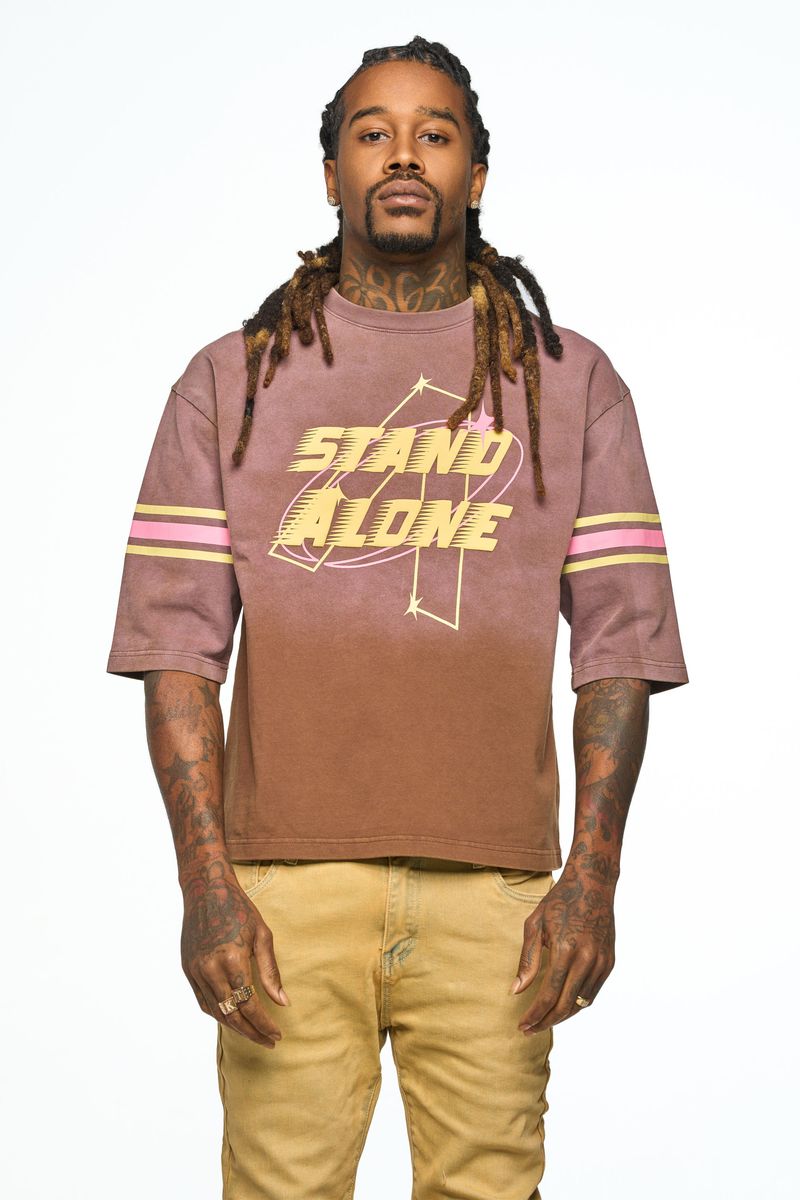 "ONE MAN TEAM" BROWN SS TEE