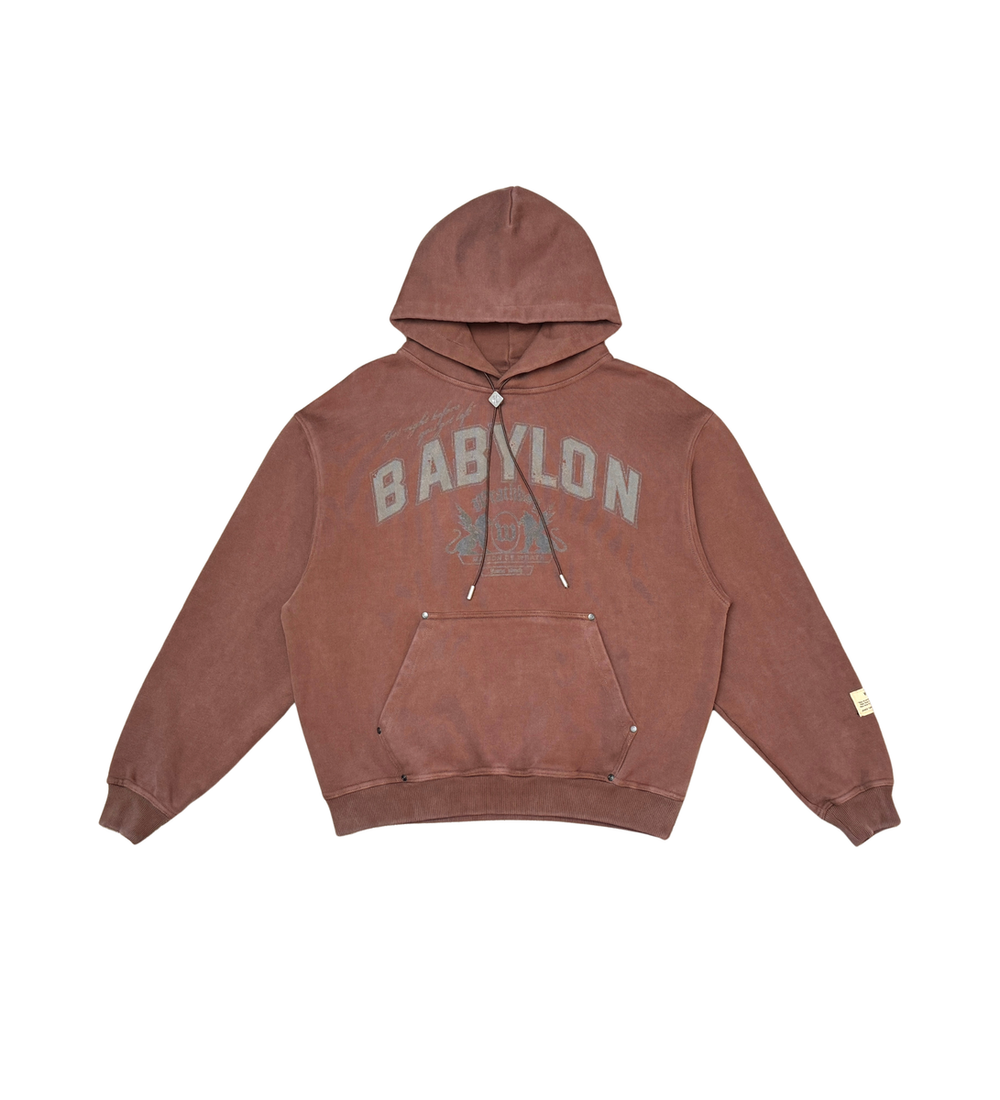 WRATHBOY "BABYLON" BROWN HOODIE