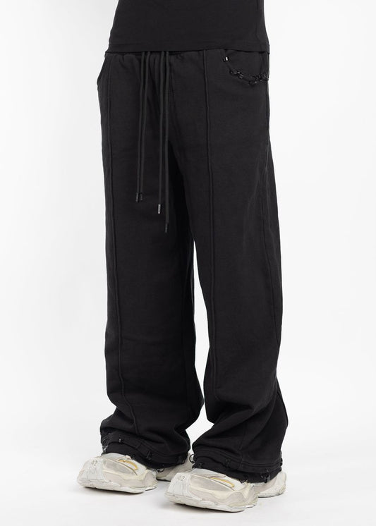 GUAPI ALL BLACK PIERCING SWEAT PANTS