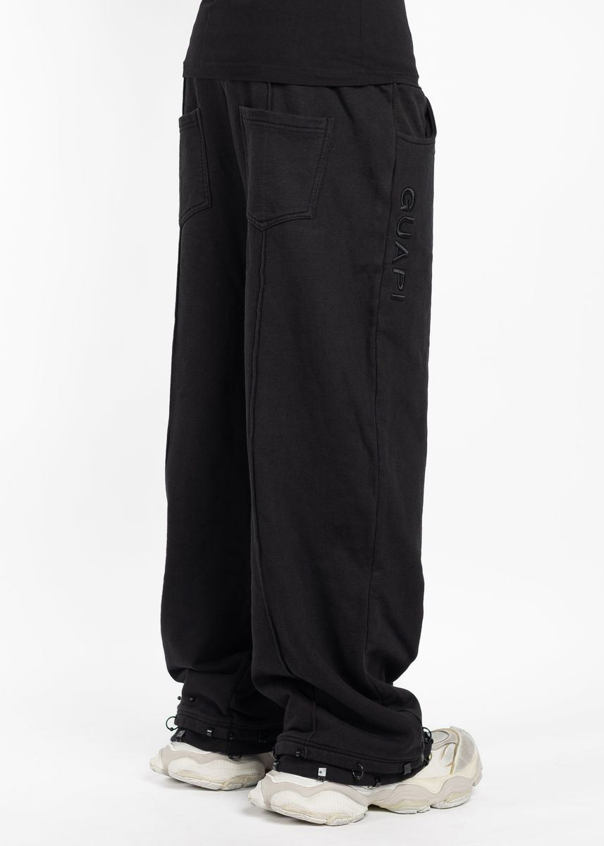 GUAPI ALL BLACK PIERCING SWEAT PANTS