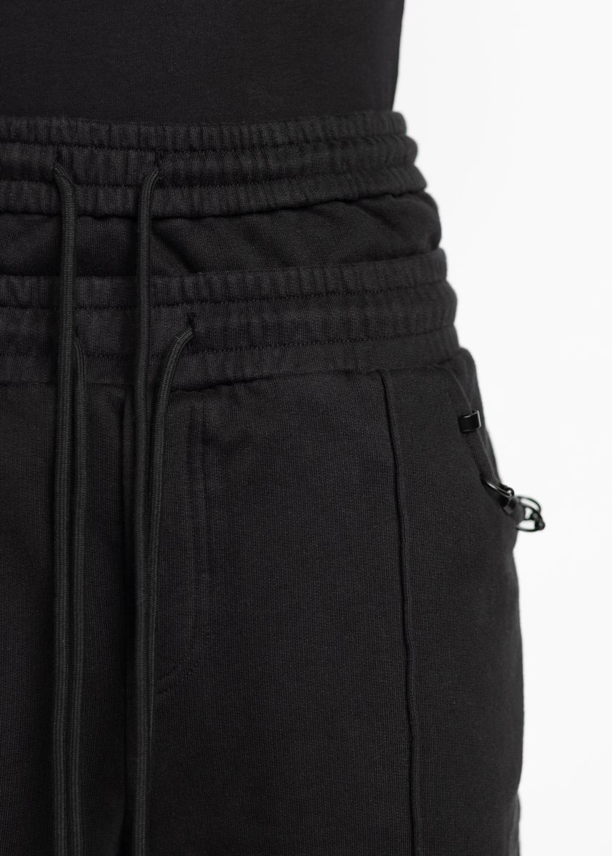 GUAPI ALL BLACK PIERCING SWEAT PANTS