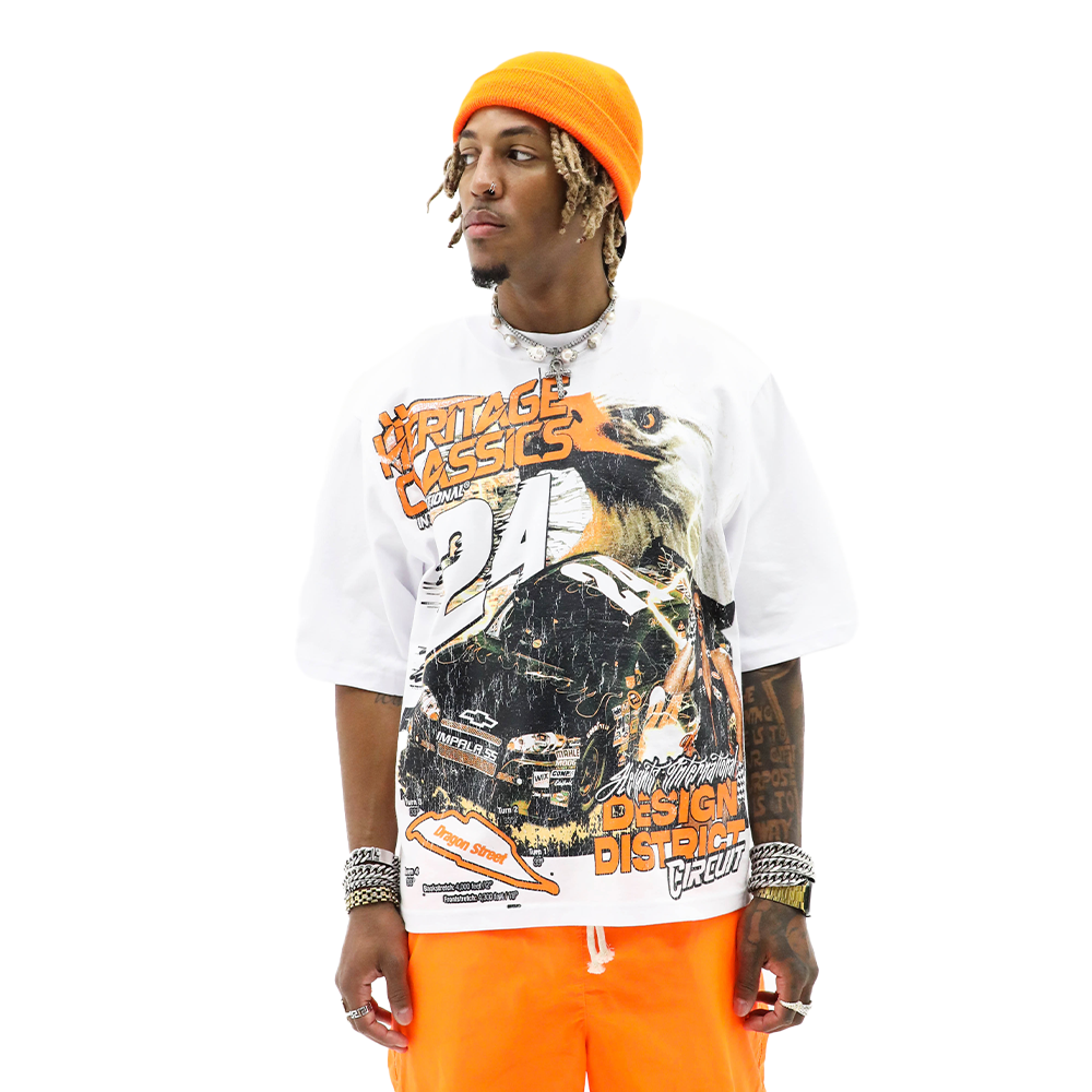 HD 'HERITAGE EAGLE CIRCUIT' TEE - WHT/ORG