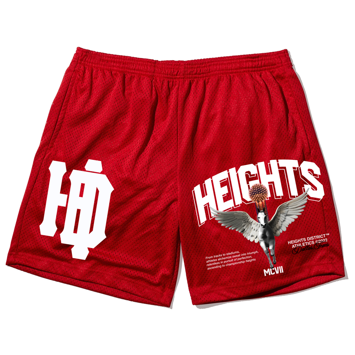 HD 'HEIGHTS MCVII' MESH SHORT - RED