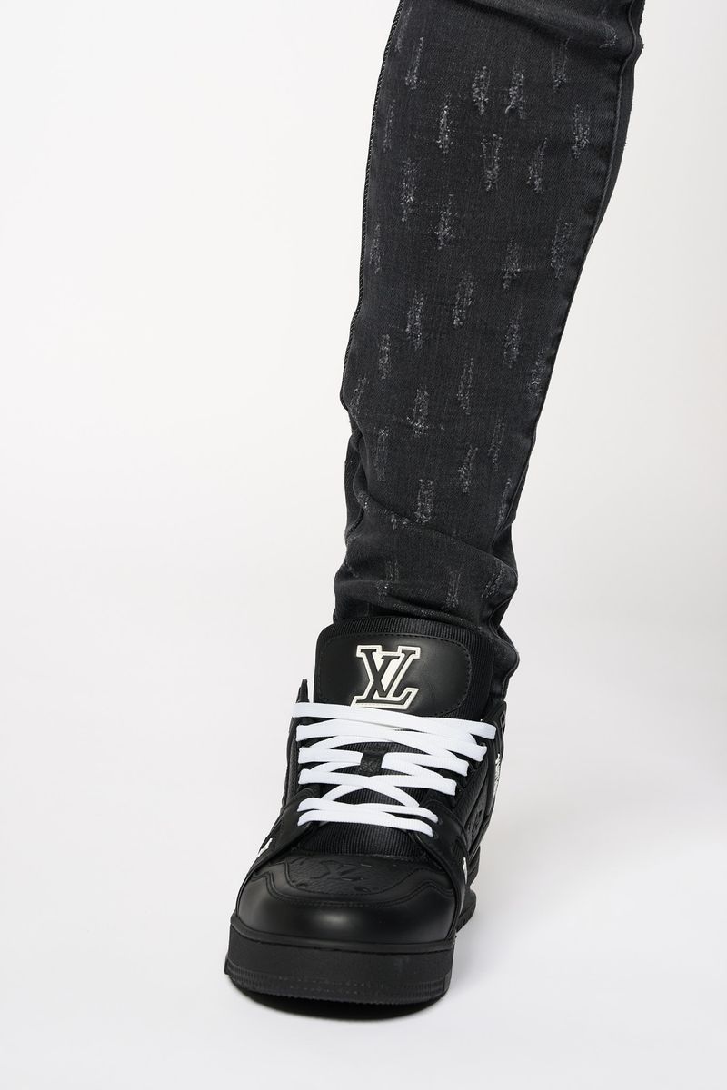 "SURVIVED" SKINNY DENIM (BLACK)