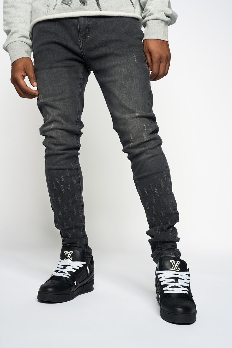 "SURVIVED" SKINNY DENIM (BLACK)