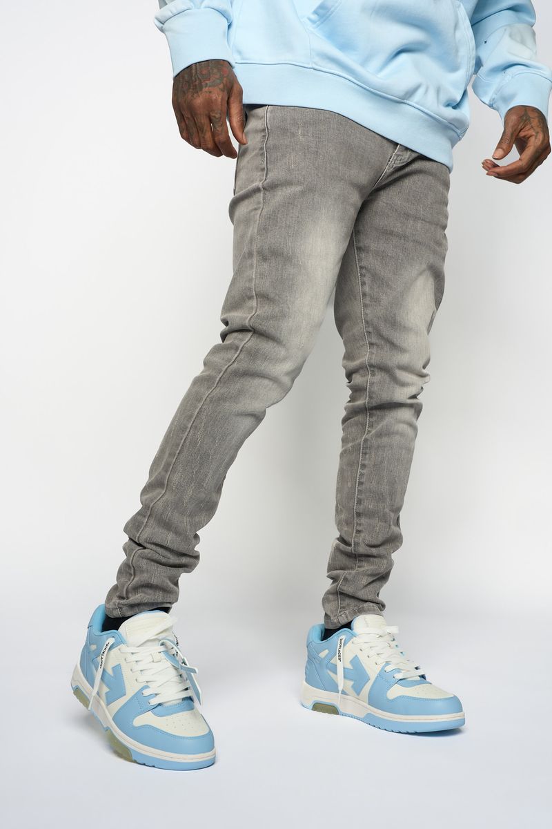 "SURVIVED" SKINNY DENIM (GREY)