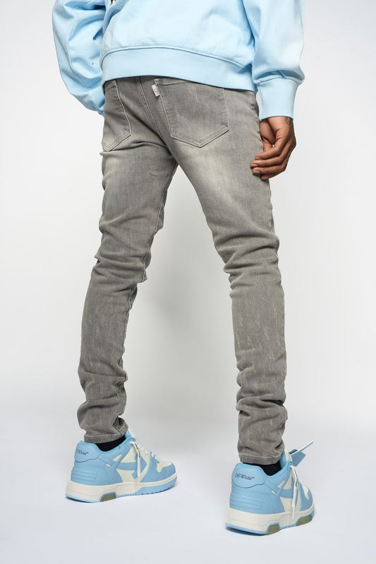 "SURVIVED" SKINNY DENIM (GREY)