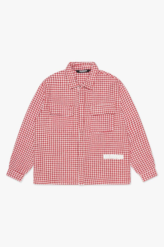 VALABASAS "CHECKERS" RED BUTTON UP