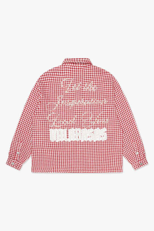 VALABASAS "CHECKERS" RED BUTTON UP