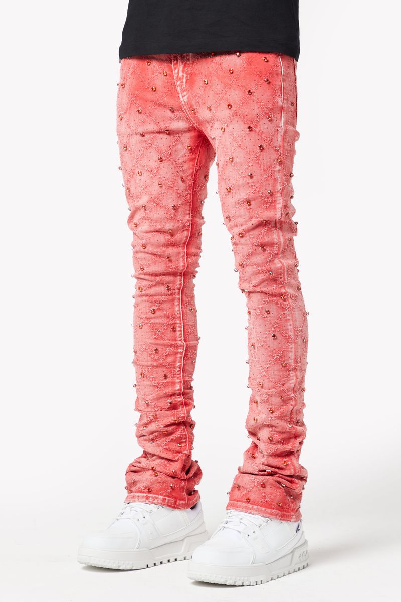 GUAPI VINTAGE RED EMBELLISHED DENIM